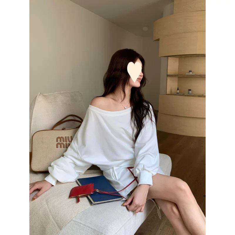 Set, sweatshirt, long-sleeve, American style