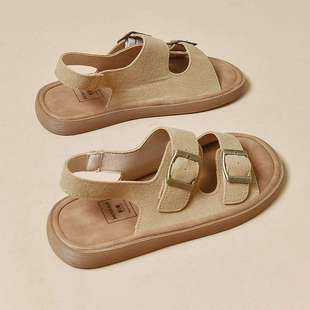 Frosted Birkenstock Sandals Women's Soft Sole Summer 2025 New Style with Skirt Versatile Non-Slip Maroon Roman Sandals
