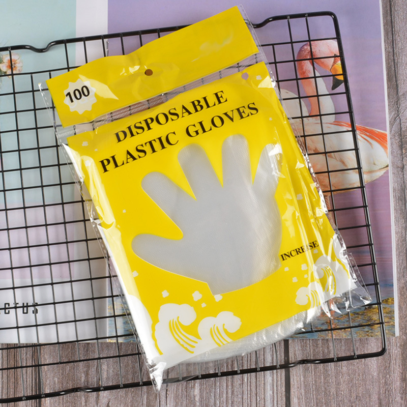Guantes desechables PE guantes de película comestibles guantes sanitarios bolsas de color 100 paquetes image 4