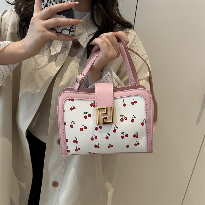 2026 Spring New Cherry Handbag Fashionable Large Capacity Cute Commuting Shoulder Tote Bucket Bag 2026 Spring New Cherry Handbag Fashionable Large Capacity Cute Commuting Shoulder Tote Bucket Bag
