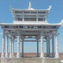 加工公园景区单层双层花岗岩石雕凉亭 别墅区休闲乘凉石亭子