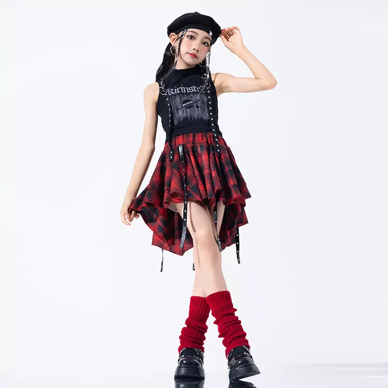 少儿爵士舞演出服女童服装辣妹装潮酷时髦儿童模特T台走秀潮服酷