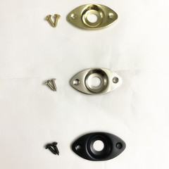 Guitar and Bass DIY Accessories Cat Eye Socket Iron Sheet Socket Plug Interface Connection Fixing Iron Sheet Wholesale