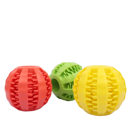 Pet teeth grinding and cleaning toys, dog rubber ball, chewable, bite-resistant and food leakage ball, toy ball, chewable watermelon ball