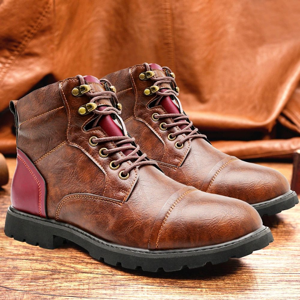 Трансграничная мужская обувь зимний тренд ретро кожаные сапоги британский стиль Martin сапоги мужской прилив Amazon высокая банда обувь мужской