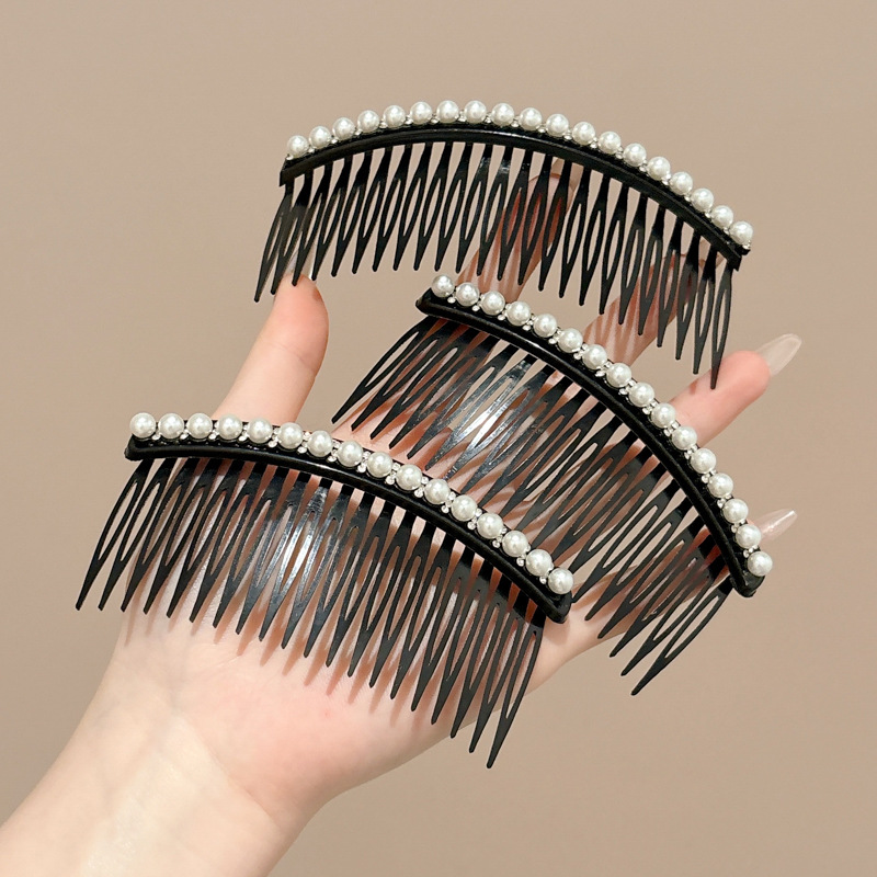 Peine de inserción de perlas de alta calidad, cabeza femenina, cabello roto, artefacto de acabado, peine para el cabello, flequillo lateral en la frente, horquilla, tocado