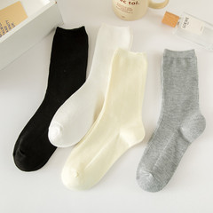 White JK crew socks pure cotton women's full-cotton trendy ins style bunched socks wholesale women's long socks summer