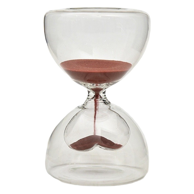 Reloj de arena de doble corazón de vidrio para el hogar, adornos de mesa, regalos creativos para parejas