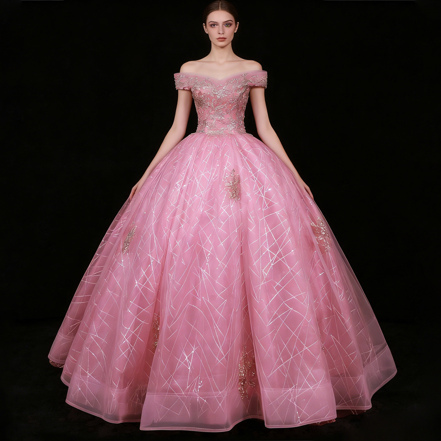 Cross-Border Puffy Dress 2026 European and American Bridal Performance Ball Gown Wedding Dress Palace Fantasy Off-Shoulder Foreign Trade Evening Dress