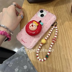 日韓かわいい波点立体果物スタンドはiPhone15promaxリンゴ14携帯ケース13の新型を適用している