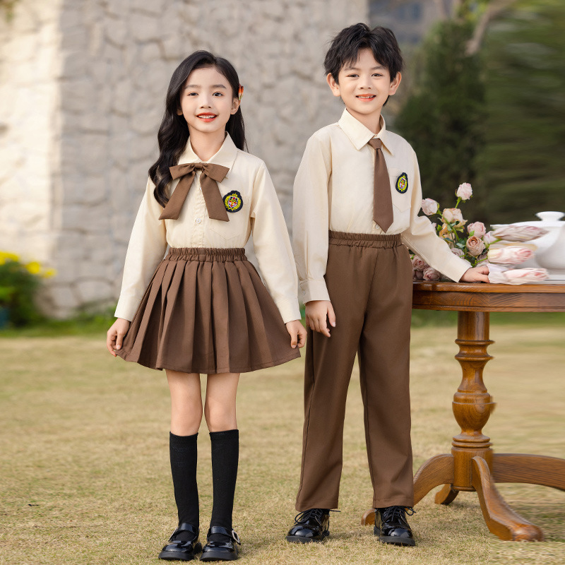 幼兒園園服春秋套裝中小學生校服合唱畢業照班服合唱表演服英倫風