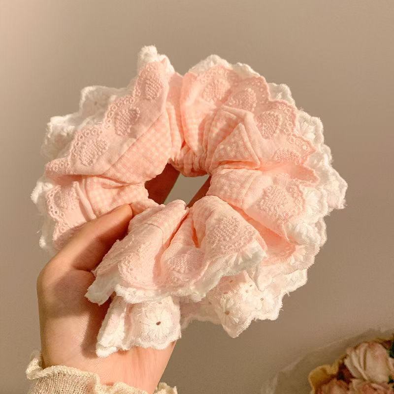 5721 라지서클-핑크 체크무늬 하트 (18cm)