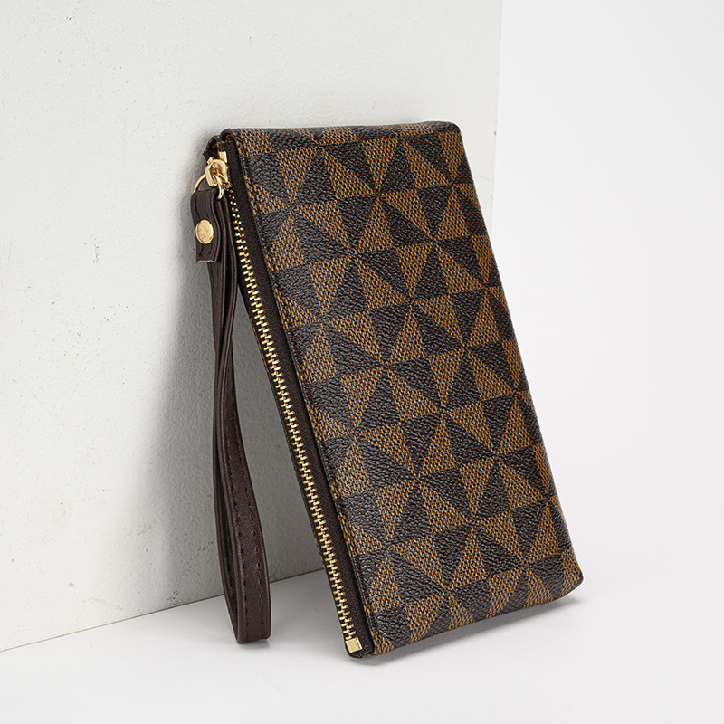 Europa y América retro viejo patrón embrague larga cartera de las mujeres 2023 nueva cartera multifuncional bolso del teléfono móvil