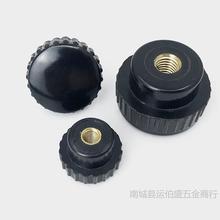 直纹把手胶头手拧螺母滚花塑料头螺丝帽条纹圆头胶木旋钮5M6M8M10