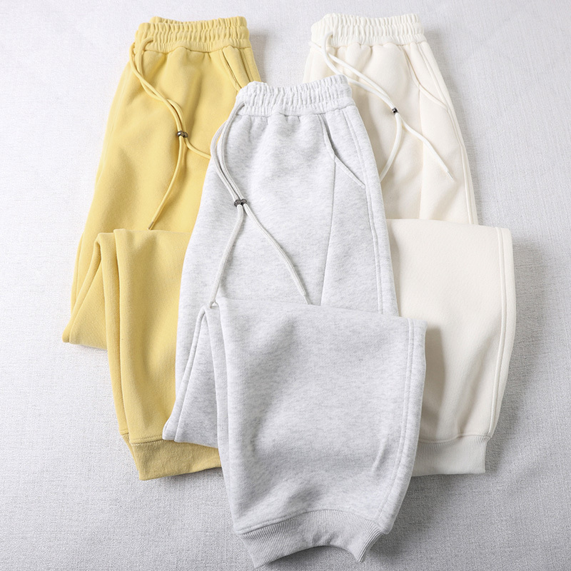 Korean Style Fashion Pleated Sweatpants for Women with a Design Sense, Cuffed Scimitar Pants, 2025 Spring and Autumn Elastic Waist Drawstring Casual Long Pants Korean Style Fashion Pleated Sweatpants for Women with a Design Sense, Cuffed Scimitar Pants, 2025 Spring and Autumn Elastic Waist Drawstring Casual Long Pants