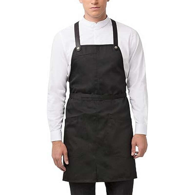 Nuevo delantal de algodón de twill transfronterizo de moda coreana dos bolsillos de hebilla de cinturón barista delantal de ropa de trabajo