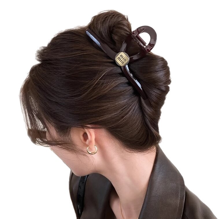 女性用高品質ゴールドラベルレターグリッパー2025新しいハイエンド大型ヘアクリップ後頭部シャーククリップ|undefined