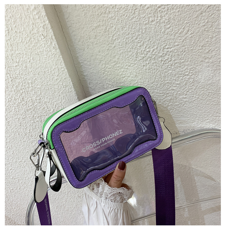 Korean version of sweet and cute jelly transparent small square bag, fashionable, simple and versatile, niche crossbody bag wholesale dropshipping_voghion.com