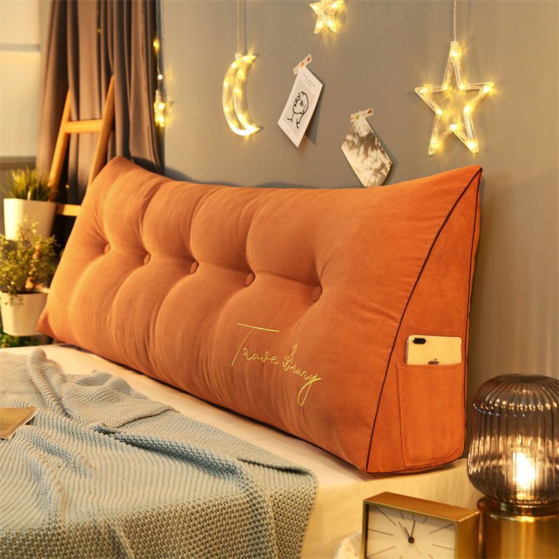 Cute Bedside Back Cushion Bedside Soft Bag Pillow Removable and Washable Bed Embroidered Large Pillow Maternity Cushion