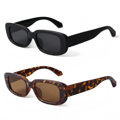 Retro Rectangle Sunglasses for Men and Women, Classic Style, Fashion Sunglasses, Protective, Cool and Stylish Square Frame