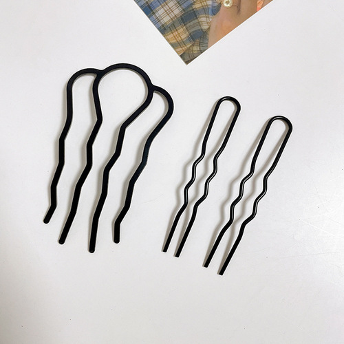 Six-piece set of hairpins for updo hair, simple and temperamental ball head comb, high-end U-shaped hairpins, versatile and fashionable hairpins