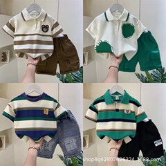 男宝夏服セット2025新型男の子服潮洋気クール夏男の子かっこいい韓国版2点セット