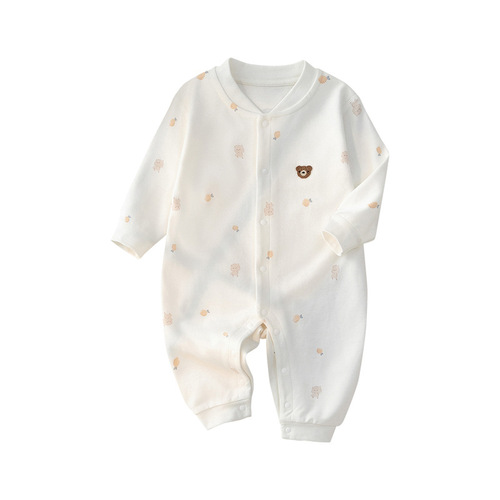 Baby clothes, spring and autumn boneless harem clothes, full-month male and female baby onesies, pajamas, cute crawl clothes, spring clothes, home clothes