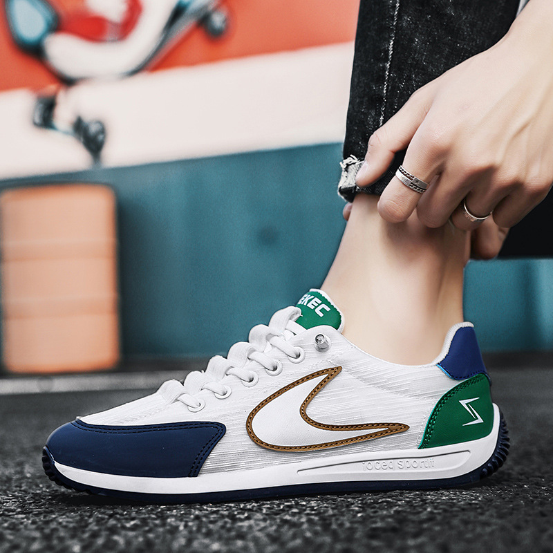 Zapatos de los hombres de verano nuevo transpirable zapatos blancos con cordones zapatillas casuales jóvenes corriendo zapatos de argán