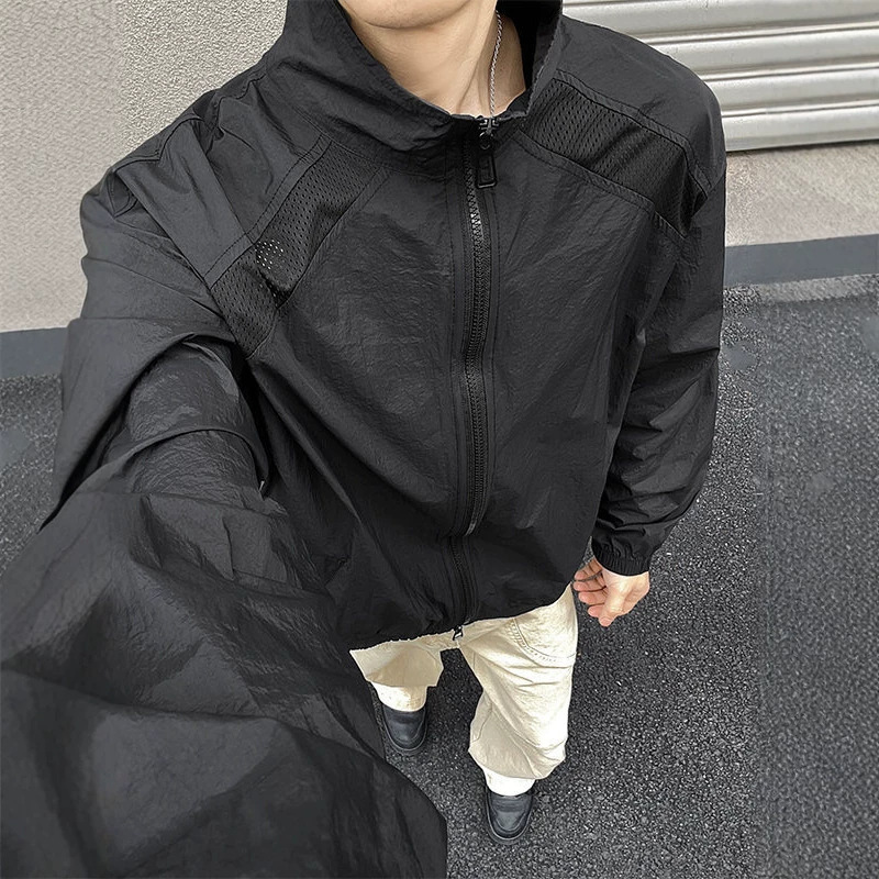 网眼透气冰丝防晒衣男夏季防紫外线速干外套UPF50+户外骑行防晒服
