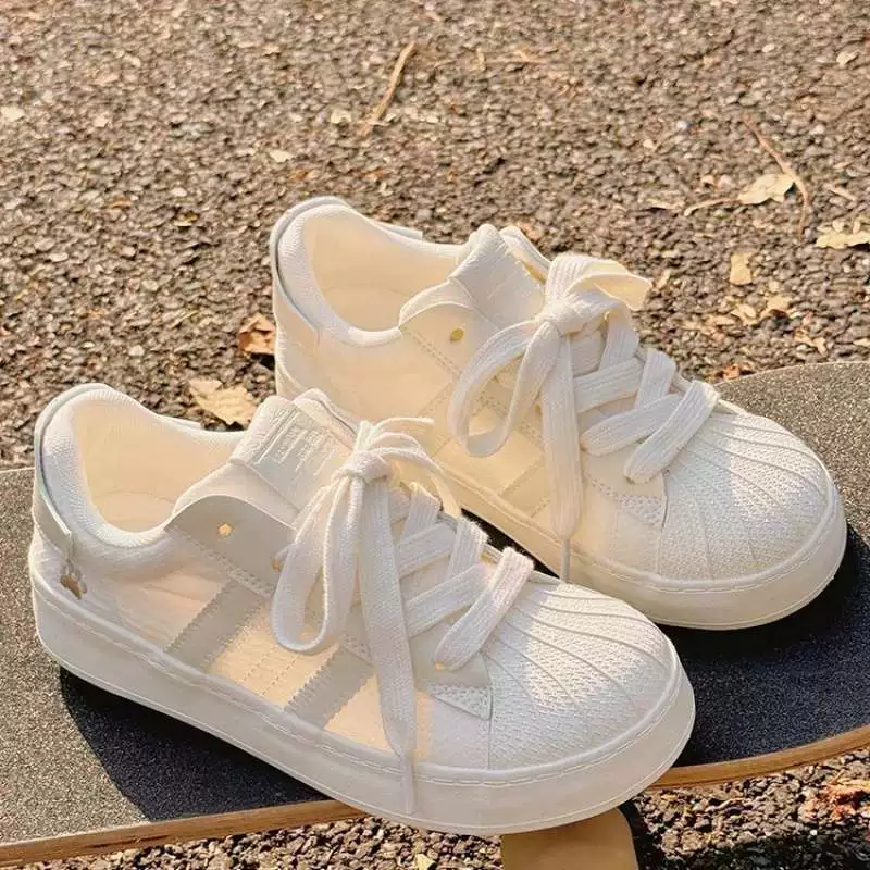 Женские туфли Shell, новинка 2025 года, повседневные белые туфли допамина, удобные, дышащие, нескользящие, с мягкой подошвой, универсальные, ультралегкие