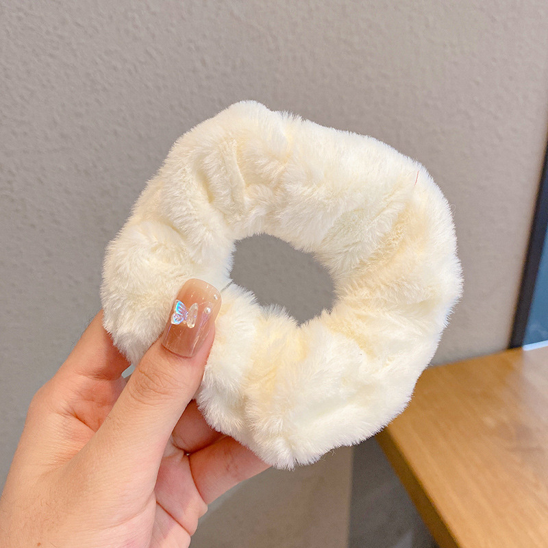 韩版高级感大号秋冬毛绒发圈女高弹力不伤发头绳扎头发饰皮筋批发|undefined