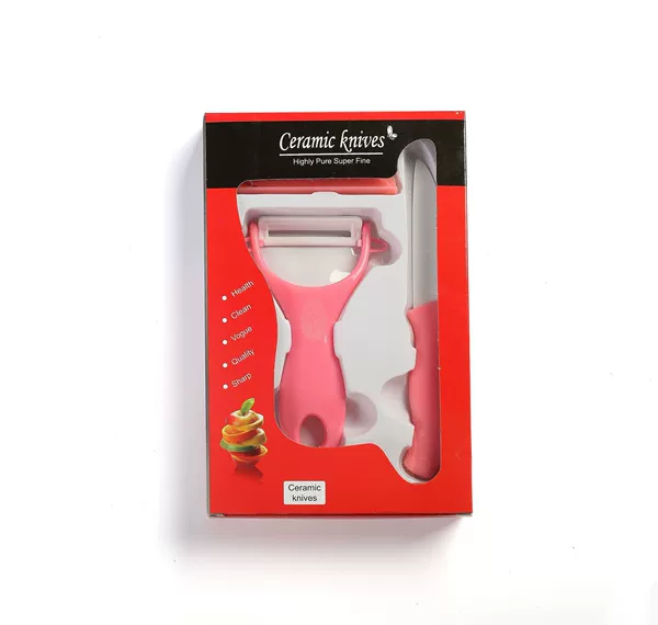 There is a knife cover/pink