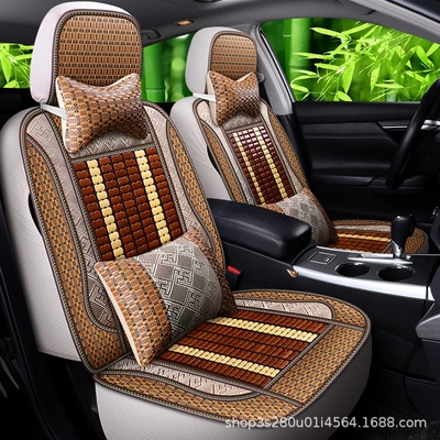 Seat cushion, seat cover Five-Seater Cars, Wholesale Breathable Cooling Pad - single-seat-bamboo-slat-coffee-brown-deluxe-edition