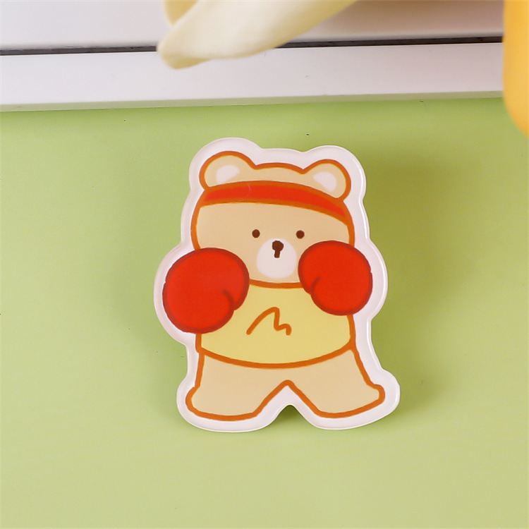 クリームイエローベアアクリルブローチかわいい漫画バッジペンダントスクールバッグペンダント装飾小物アクセサリーカスタマイズ|undefined