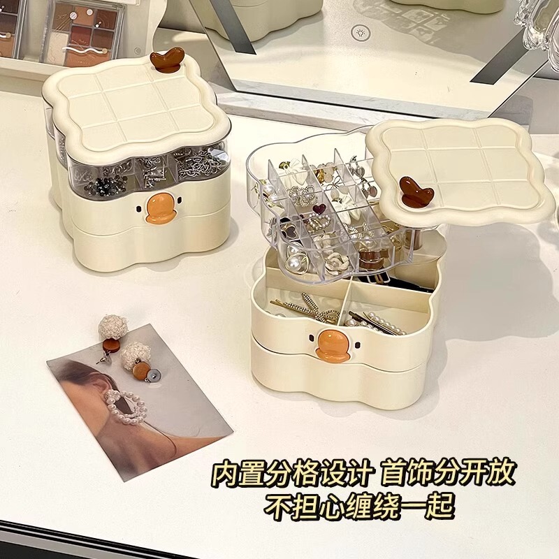 回転ジュエリー収納ケース髪飾りアクセサリーアクセサリーイヤリング箱指輪ネックレスピアスかわいい収納ケース|undefined