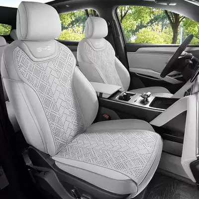 2625 model Qin PLUS DM-i Smart Driving Edition custom car seat cover, suede saddle cushion seat pad (Modelə uyğun (Original) oturacaq örtükləri) - light-gray-standard-version-note-the-model-year-rear-seat-split-type