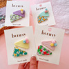 In the early summer, macaron color triangular floral BB clip Korean children's colored gauze bangs and bangs, babies, baby hair cards