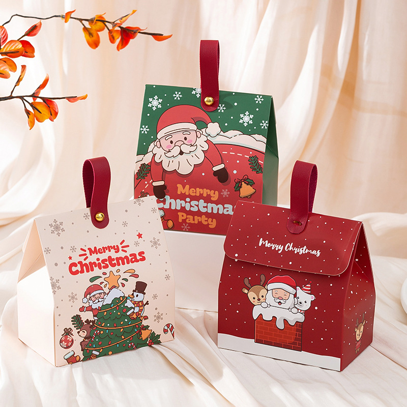 Christmas gift box, hand-held box, candy paper box, cartoon Santa Claus big-face triangular candy box, foreign trade wholesale