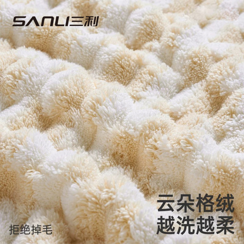Sanli toallas de coral toallas de baño de lana larga toallas de baño gruesas para adultos toallas de baño de pareja toallas de baño de diamantes de color combinado toallas de baño grandes
