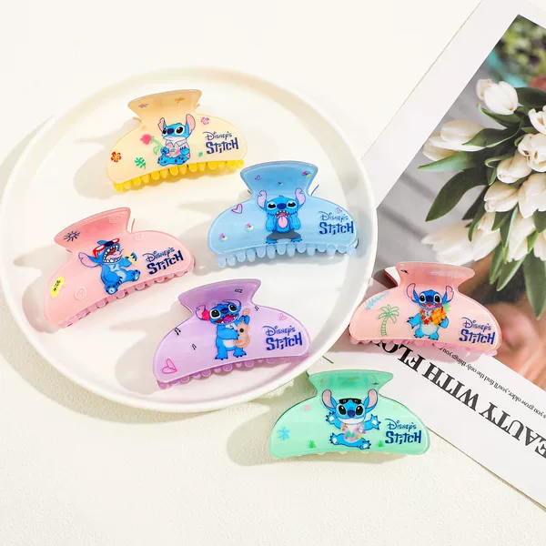 Korean-Style Children's Cartoon Anime Stitch Claw Hair Accessory Claw Clip Hairpin Shark Ponytail Claw Hair Accessory