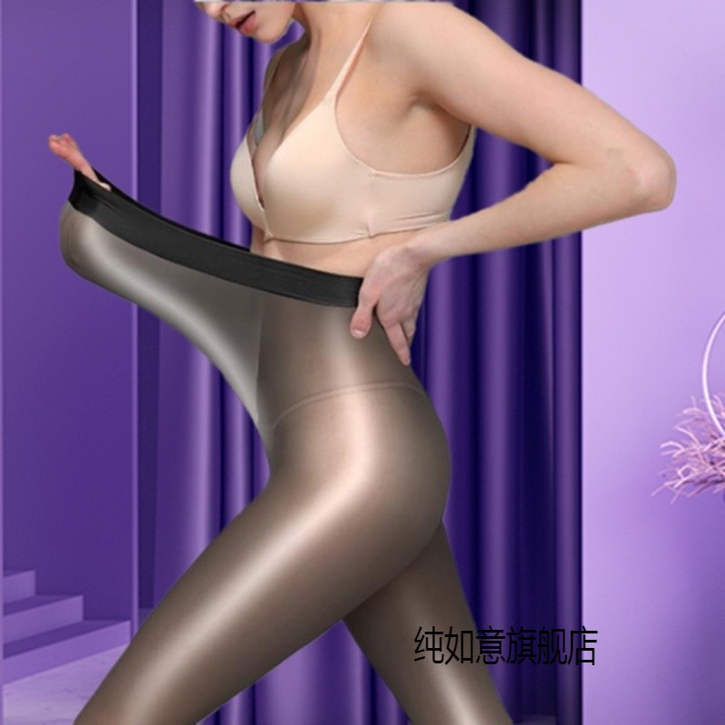 19Ma Large Size Glossy Pantyhose Women's Spring and Autumn Leggings Summer Thin Anti-Snag Anti-Exposure Pantyhose