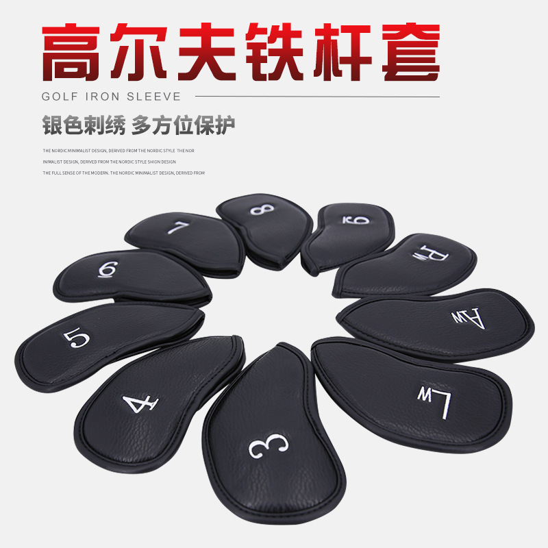 Nuevo Golf hierro varilla manga bordado Club tapa CUBIERTA Cubierta 10 accesorios de golf al por mayor