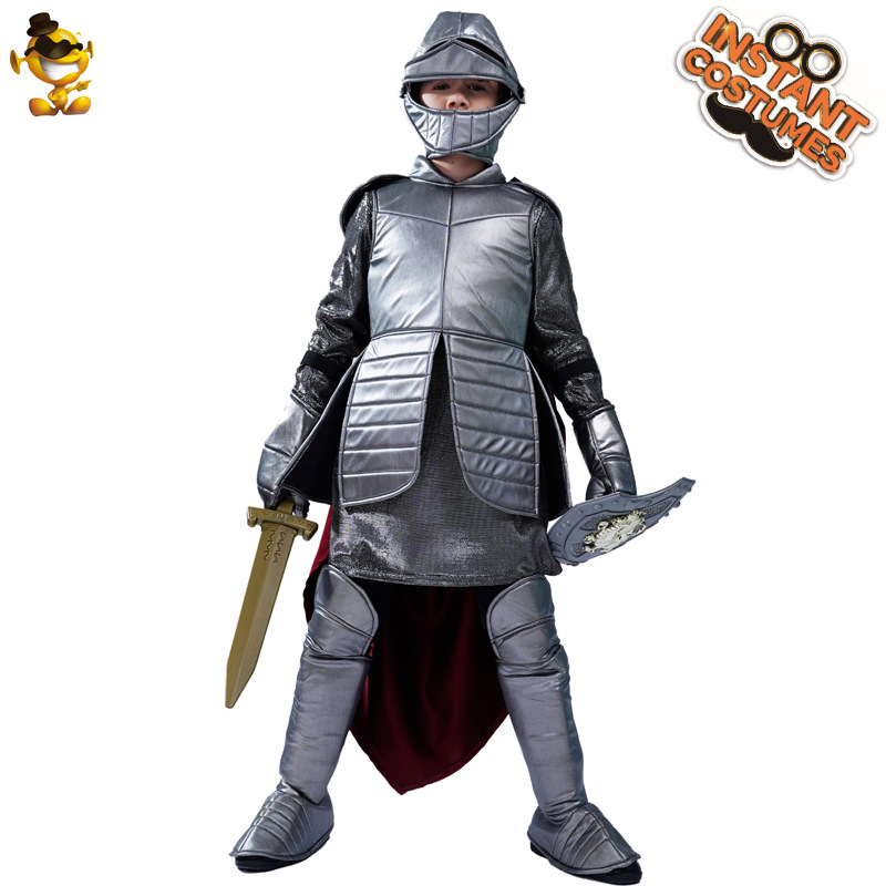 Halloween niño pequeño armadura romana Guerrero traje niño Guerrero romano Cosplay Festival traje de rendimiento