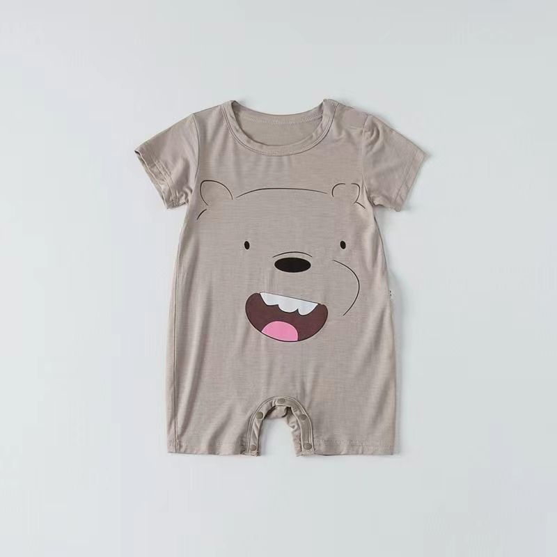 Lasten kevät- ja kesämodaalihaalari, pitkähihainen vauvan makuupussi, jaetut lahkeensuojilla varustetut potkunkestävät kotivaatteet_voghion.com