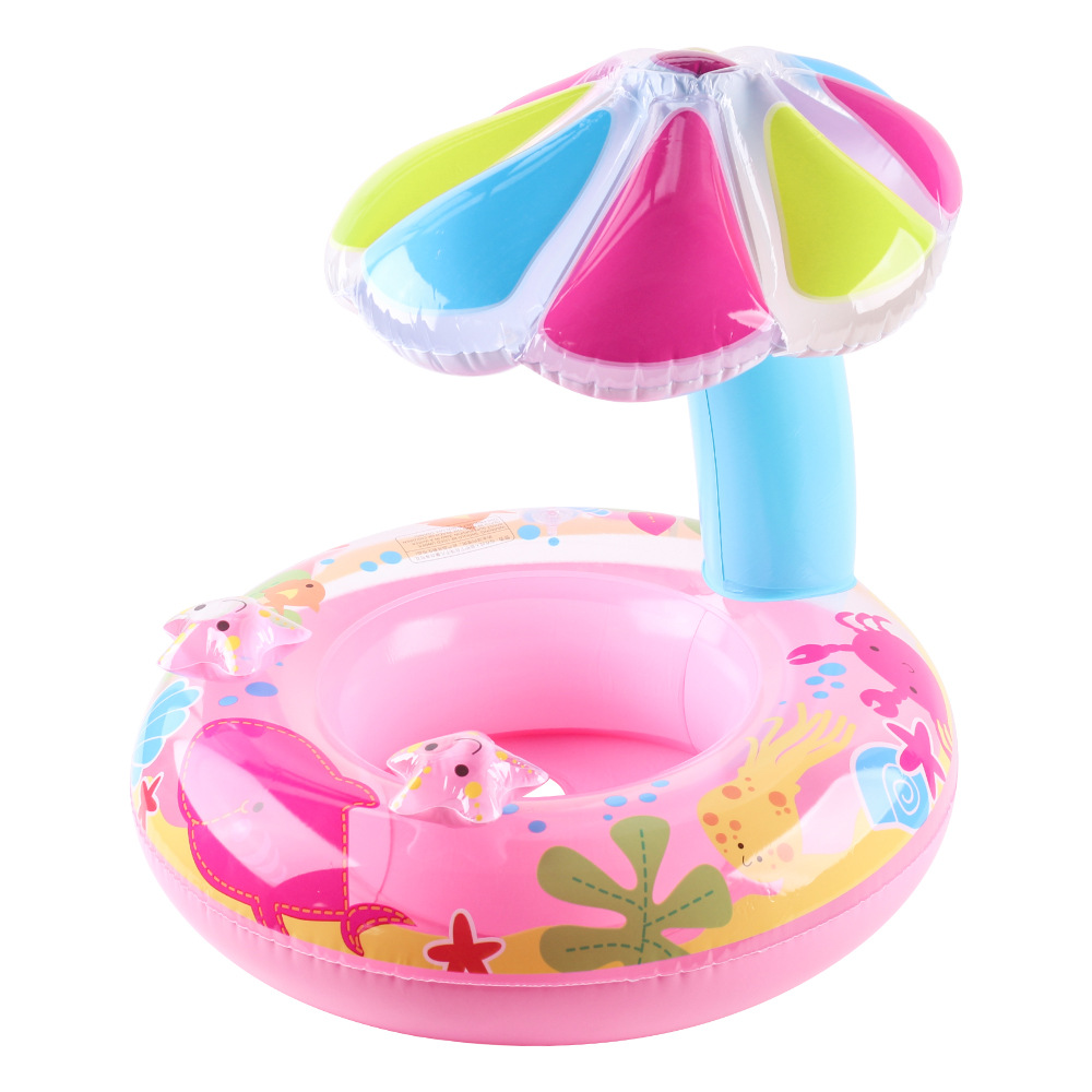 Xia Le bebé anillo de natación a prueba de sol con volante asiento de bebé barco cuerno barco hogar niños natación anillo piscina juguete