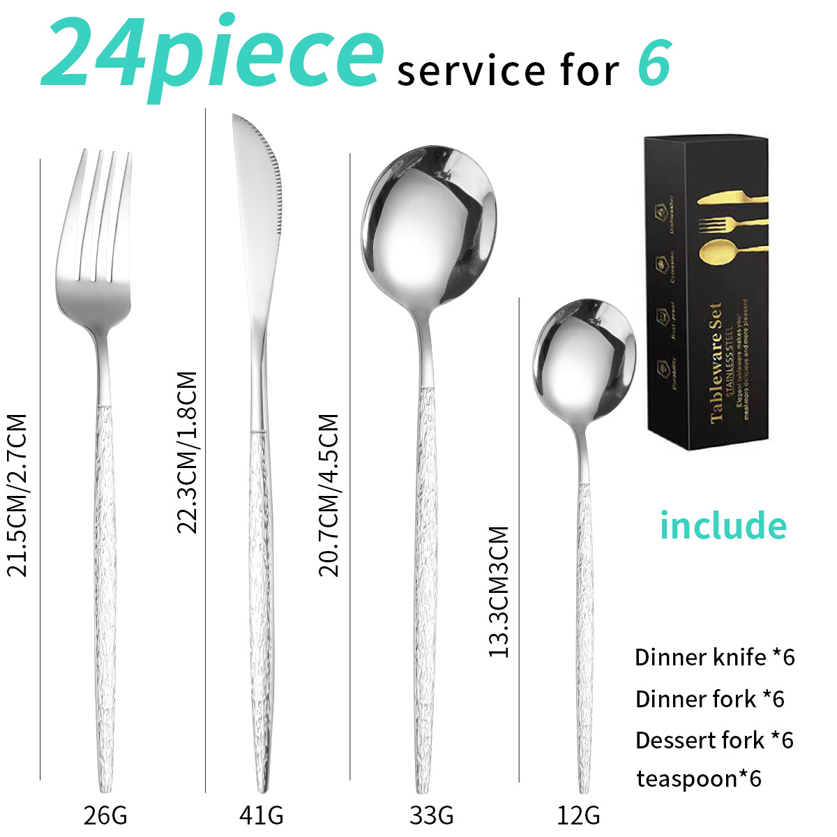 실버 24 피스 세트/6 명