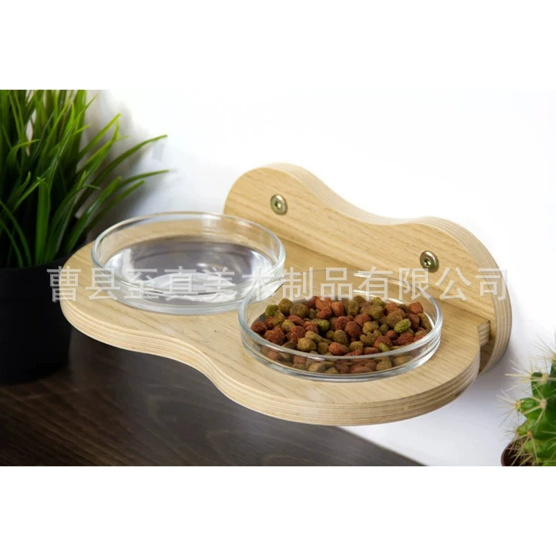 Деревянная подвесная подставка для мисок для кошек, большая миска для домашних животных, миска для собак и кошек, миска для еды для кошек и собак, миска для питьевой воды, миска для медленной еды, деревянная кормушка