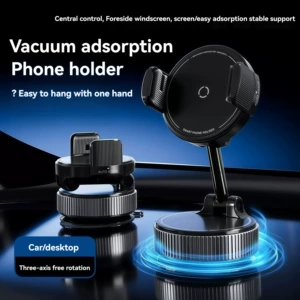 Cross-border car phone holder with magnetic vacuum magsafe, rotatable and foldable suction cup for dashboard mounting