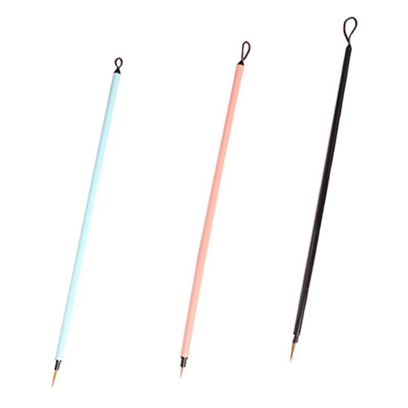 Venta al por mayor ultra-fino color 3-pieza gancho pluma dibujo pluma acuarela gouache pintura al óleo acrílico uñas pintura arte escritura cepillo