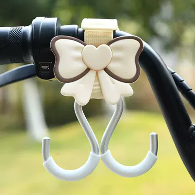 Hook for Electric Other Electric Vehicle Accessories - beige-webbing-aluminum-double-hook-short-style-butterfly-flower